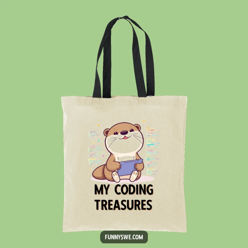 Kawaii Otter Coder Tote - Carry Your Coding Joy Everywhere!