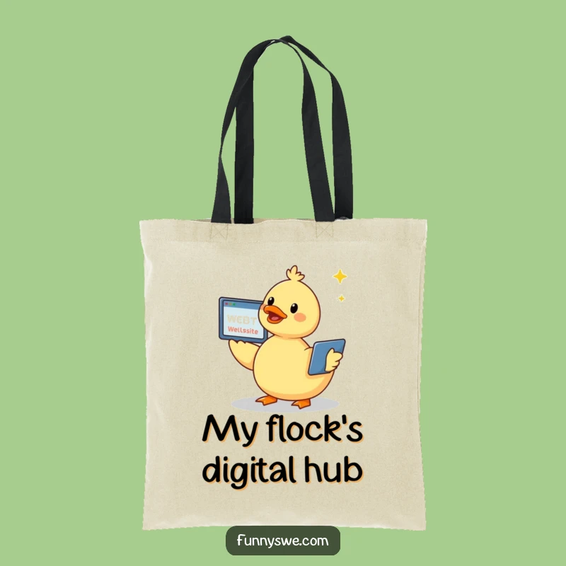 Funny Kawaii Duck Tote Bag - Cute & Practical Web Dev Accessory