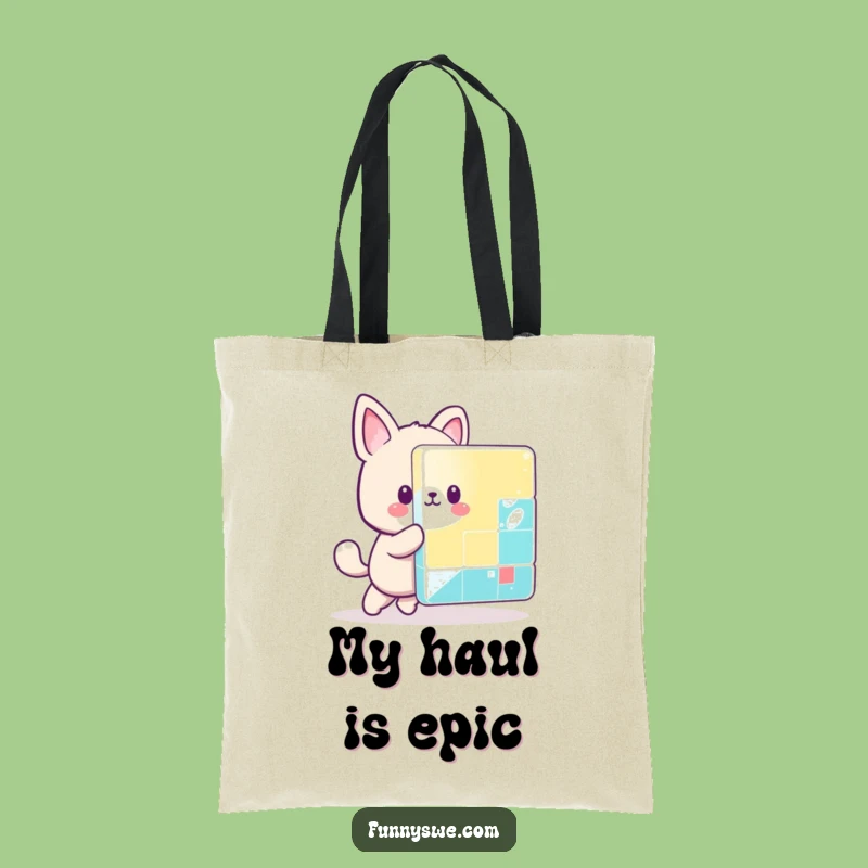 Funny Kawaii Pixel Pusher Tote Bag - Carry Your Games in Style!