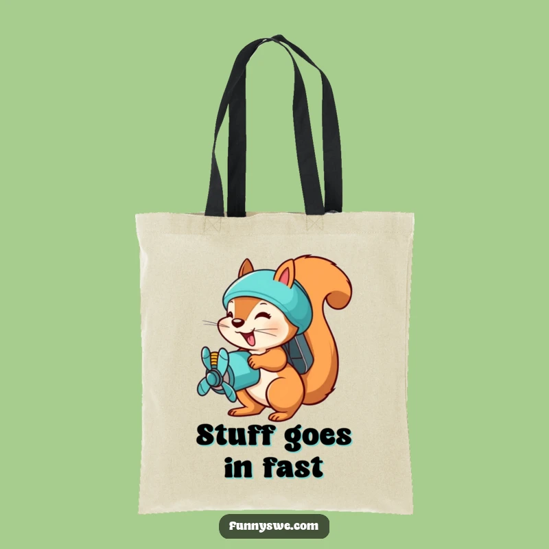 Funny Squirrel File Uploader Tote Bag - Busy Pro Accessory